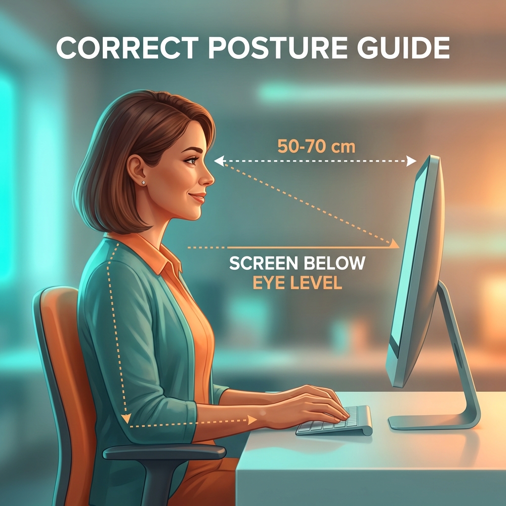 Ergonomía Visual: Postura correcta frente a la computadora
